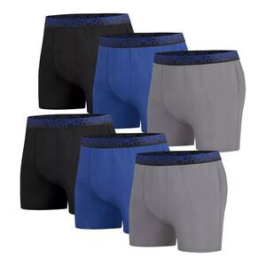 Atlas For Men Mens Essential Comfort Boxer Shorts (Pack of 6) / Navy/Blue/Gray